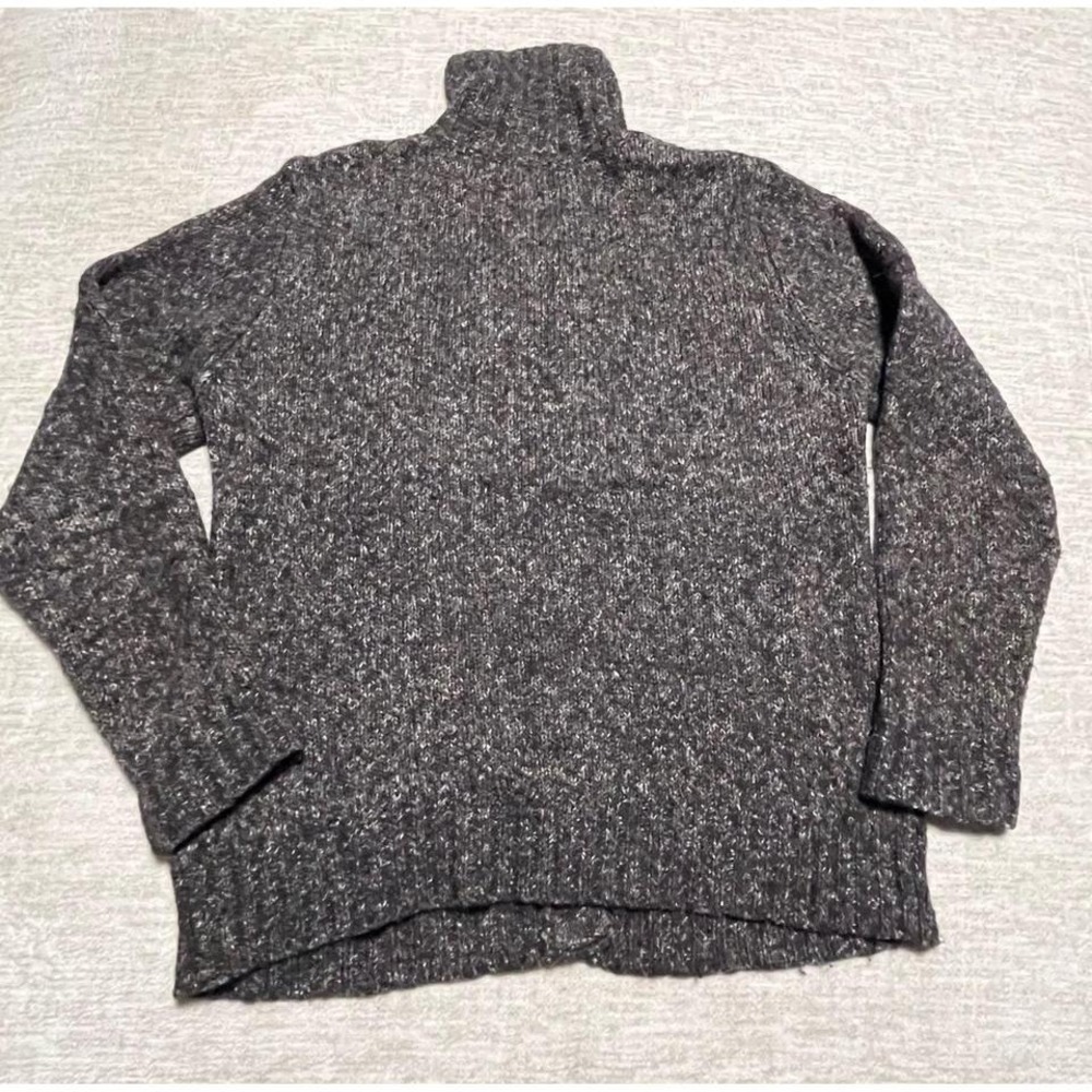 L.L.Bean Women's Cable Knit Button Cardigan Sweater Gray Wool Blend XL Regular - Picture 5 of 5